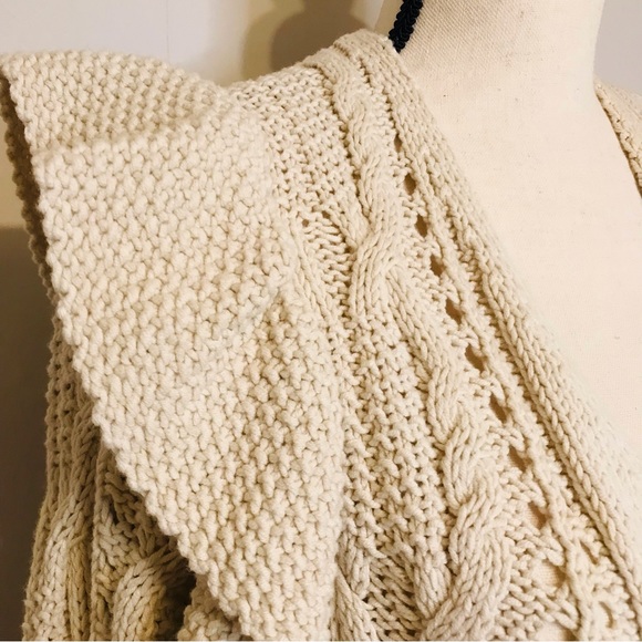 Universal Thread Open Cardigan Cable Knit Ruffle Sweater Size Medium - Picture 12 of 14